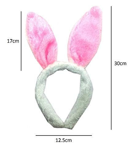 Thumbnail: Girl's Rabbit Bunny Hair Band Glitter Ears  Headband & Bowtie Tail Set (Pink)