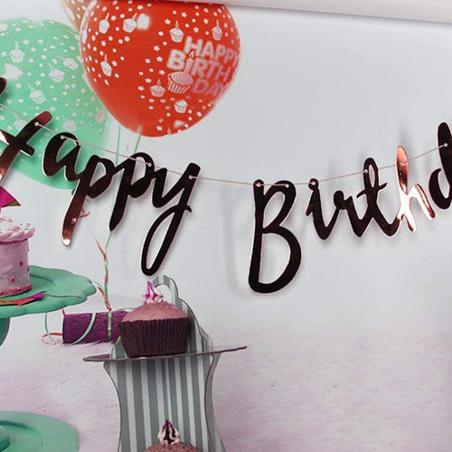 Thumbnail: Happy Birthday Banner/Birthday banner/50th (Rose Gold)