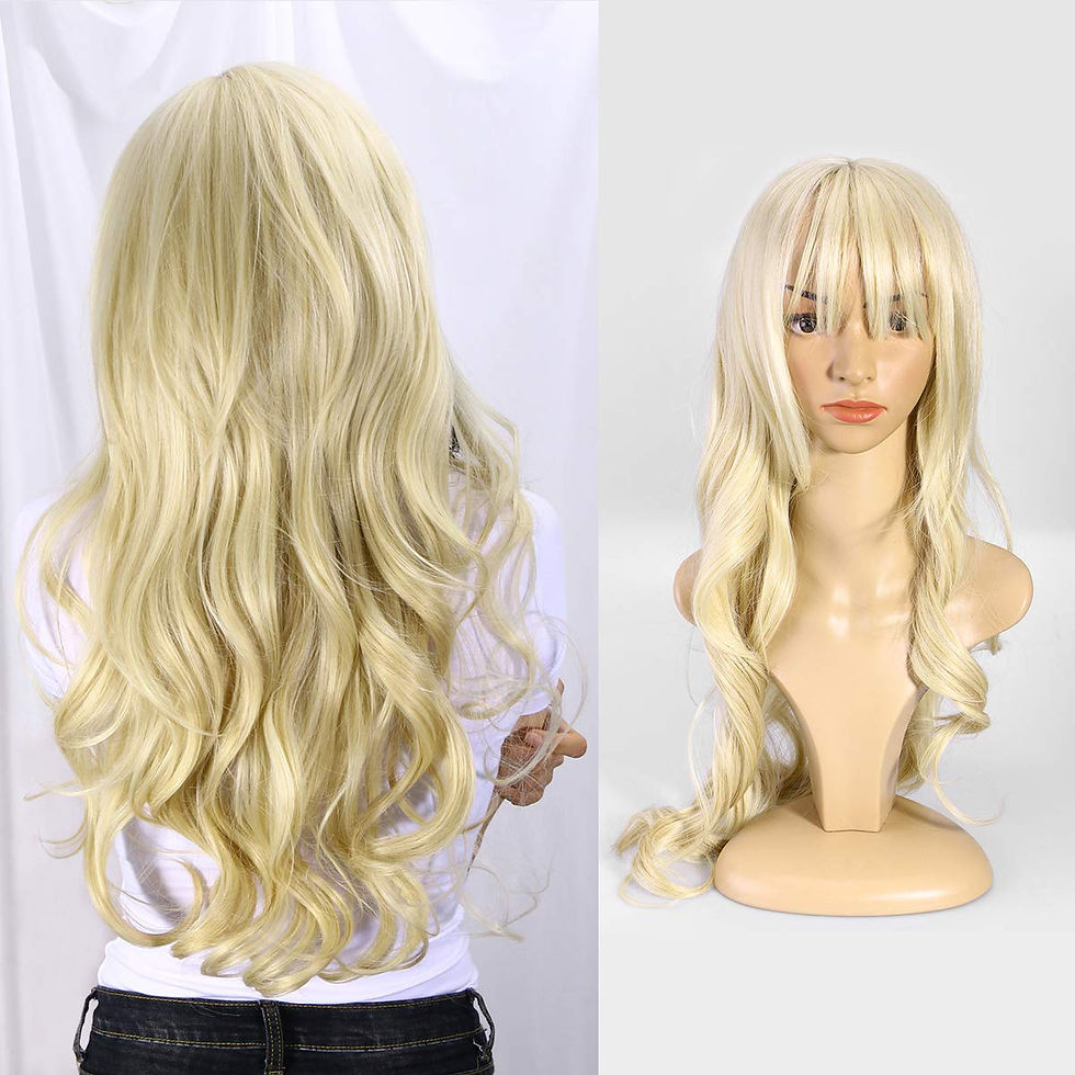 Thumbnail: Long Wig Accessory, Yellow, Synthetic Hair , 25" Curl wig Blonde