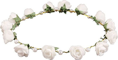 Thumbnail: Fabric Multi Colour Floral Tiara Princess Crown For Women And Girls
