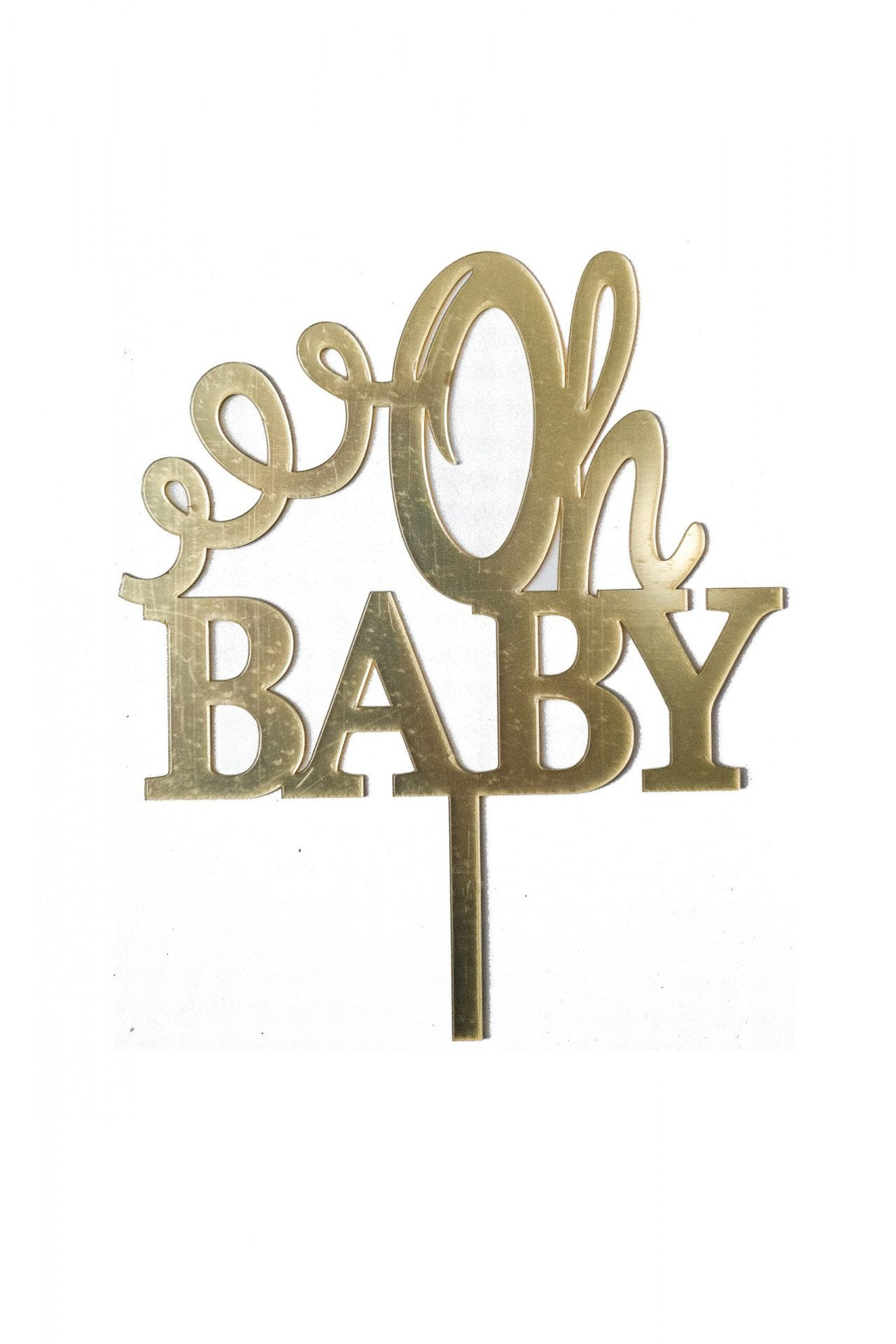 Oh Baby Acrylic Cake Topper - Gold