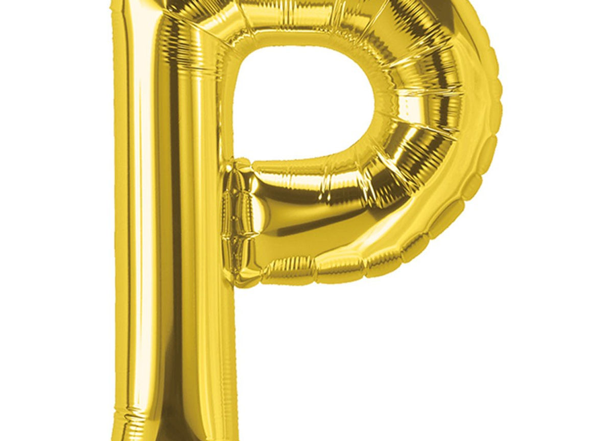 16" Letter P Gold Foil Balloon 16 inch