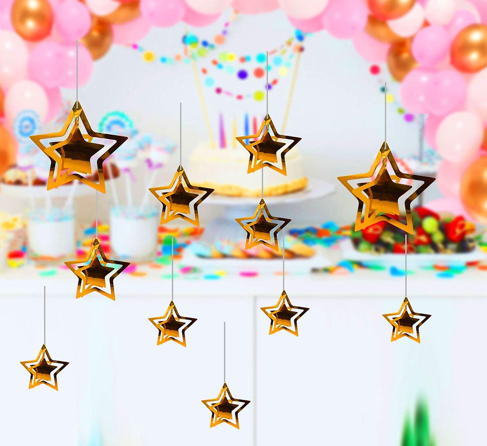 Thumbnail: Gold Star 3D Hanging Paper Garland Kit (1 pc1)