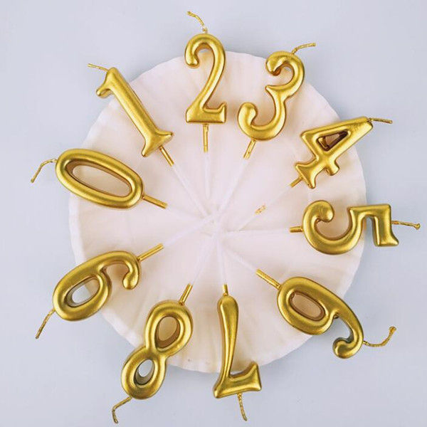 Thumbnail: Numerical No. 2 Candle (3-inch) Number candle (Gold)