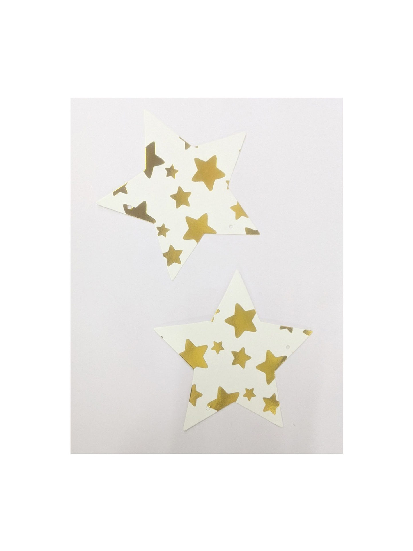 Star Hanging gold star printed(white & Gold)