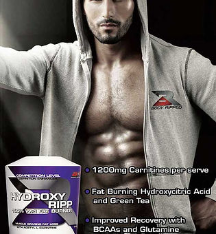 Man with good physique advertising protein powder