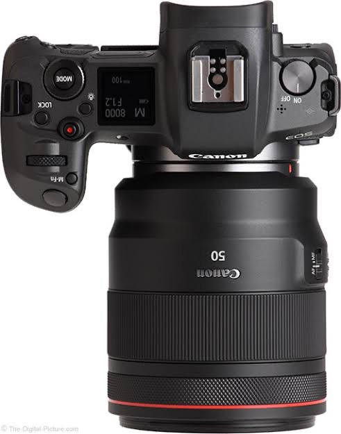 Canon Mirrorless camera with RF 50mm f/1.2 attached