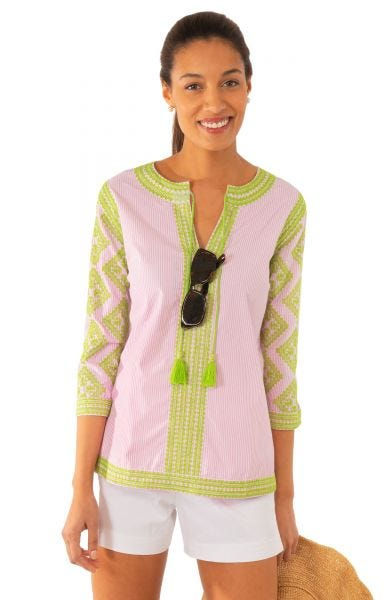 Odessa Top with Embroidered Accents