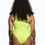 Thumbnail: Lime Green You Happy Cut-Out One-Piece Swimsuit