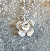Thumbnail: 3D Flower - fine silver necklace
