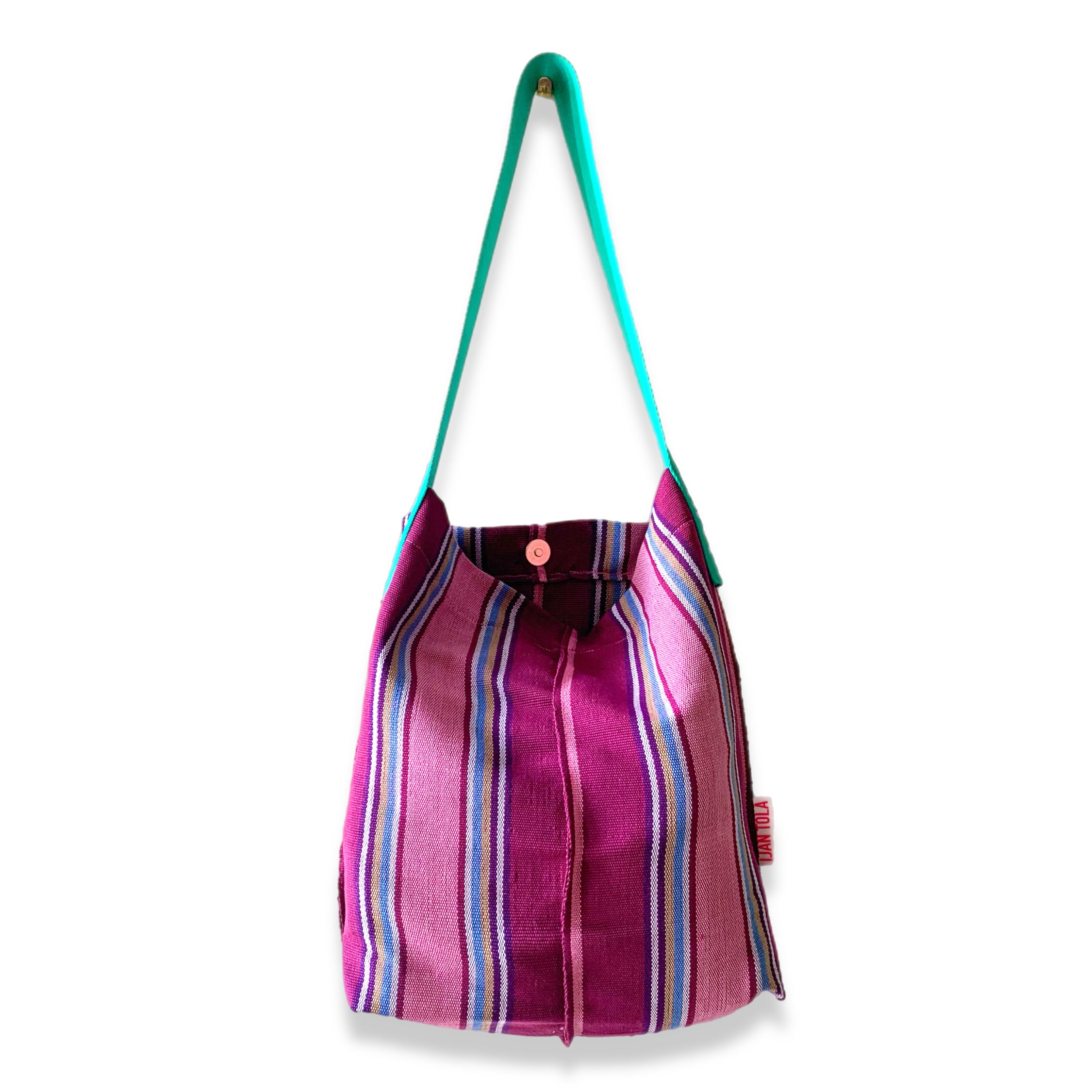 Hand-woven Cotton Tote Bag - Pink Raspberry