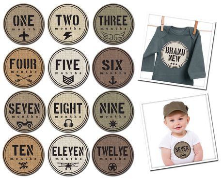 Thumbnail: Monthly Age Stickers- Newborn to 12mo