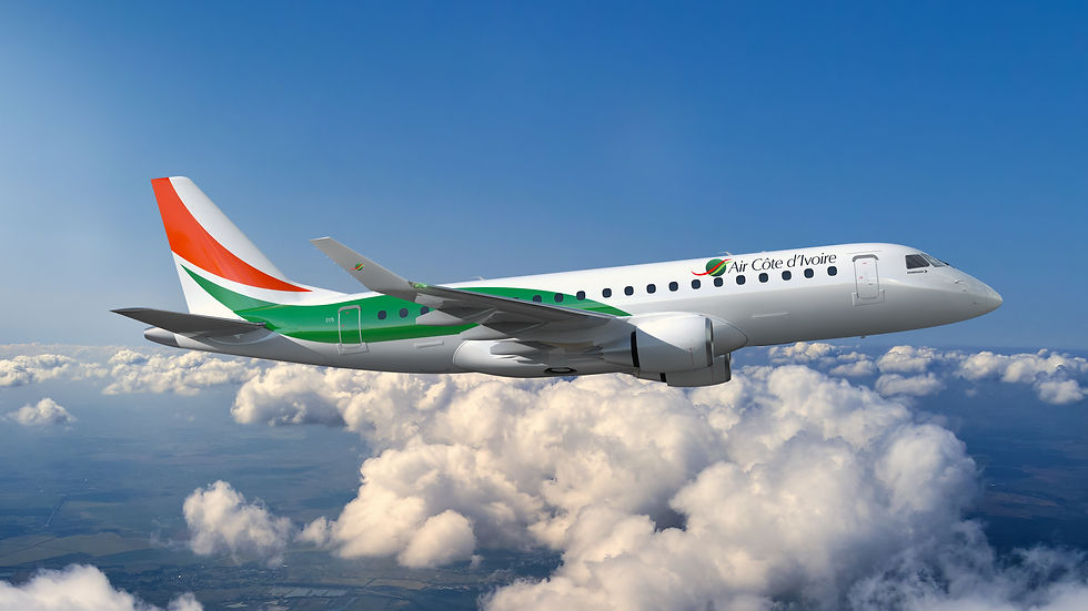 Air Côte d’Ivoire anuncia pedido firme de quatro Embraer E175 para ampliar operações regionais