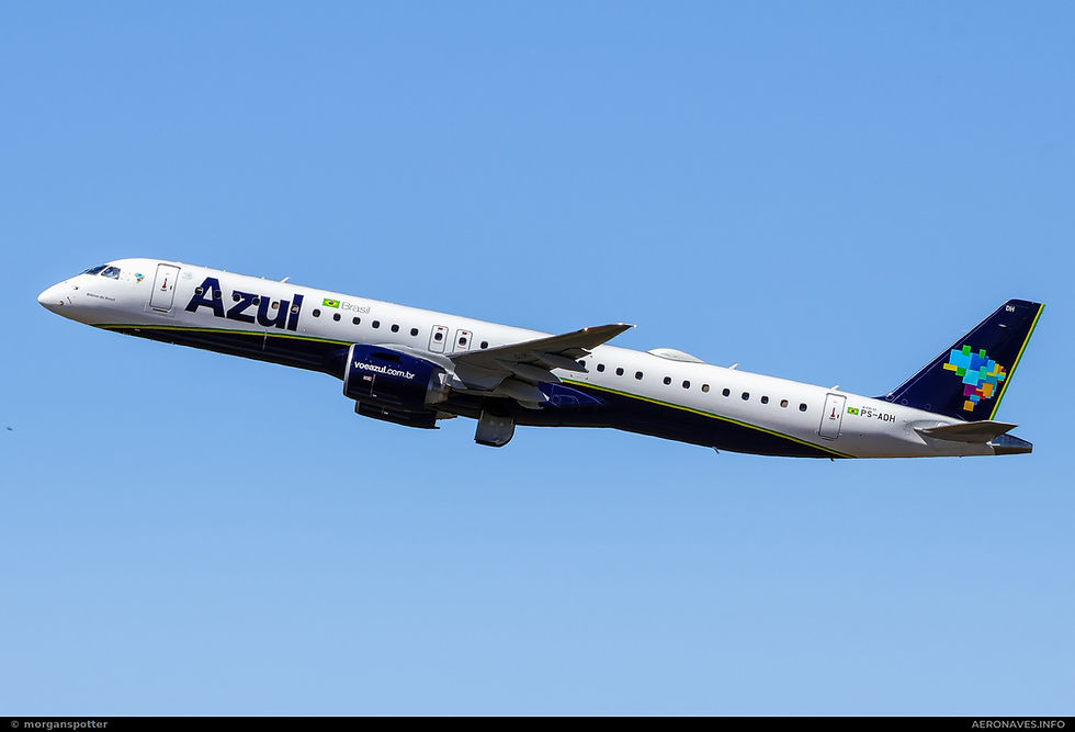 Azul reserva matrícula para mais um Embraer E195-E2
