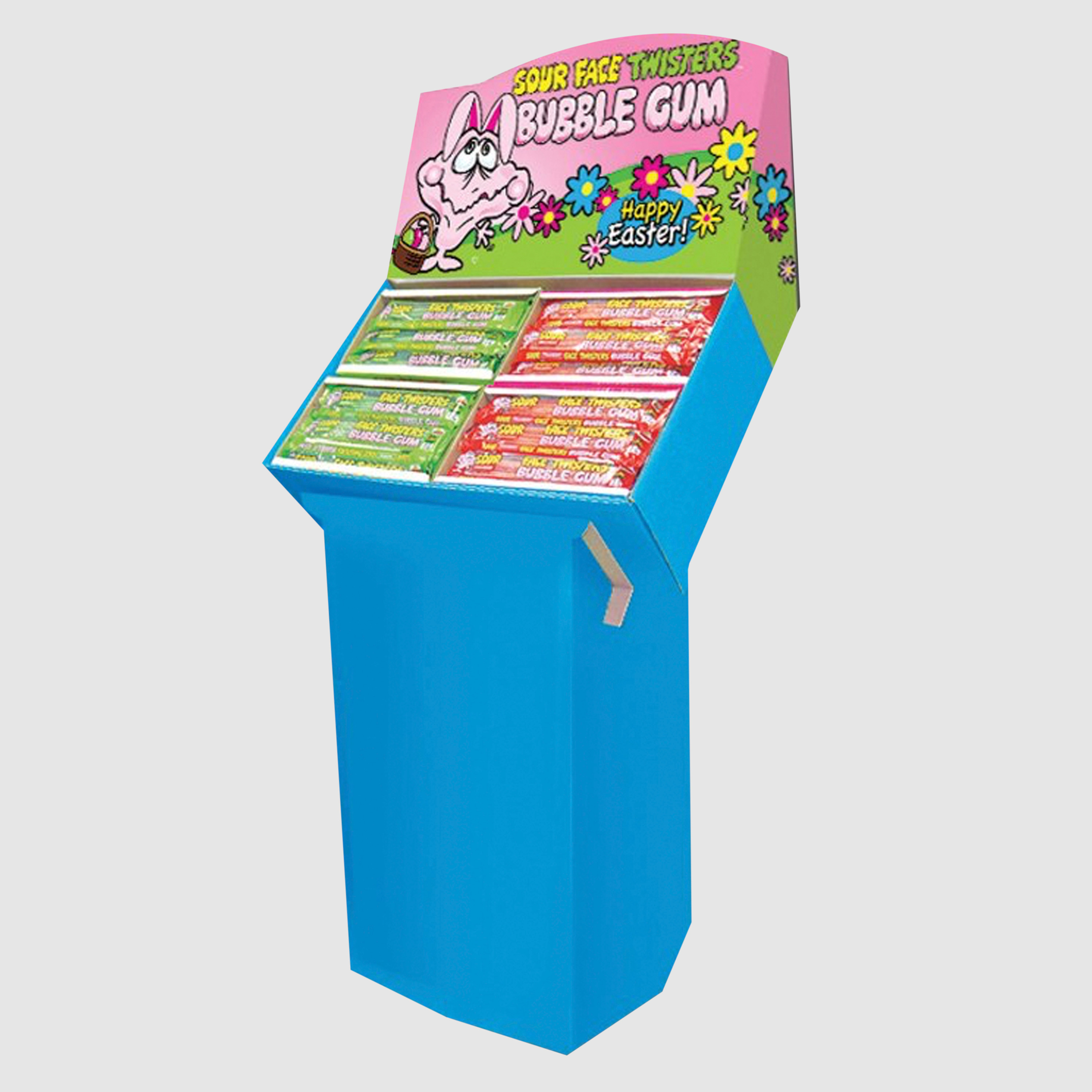 Easter Bubble Gum Straws Floor Shipper
