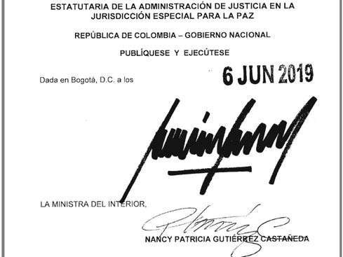 Presidente Duque sanciona Ley Estatutaria de la JEP