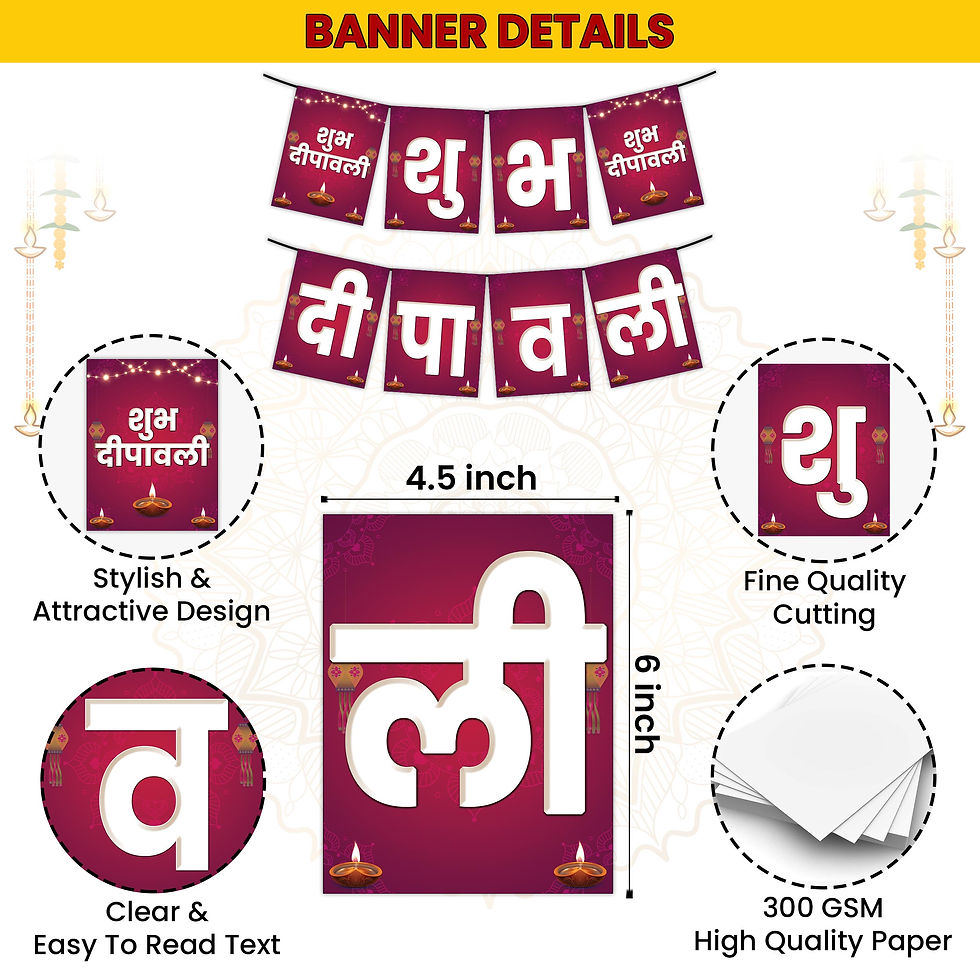 Thumbnail: Multicolor Diwali Decoration Items -Shubh Deepawali Banner, Chandmala, Ribbons