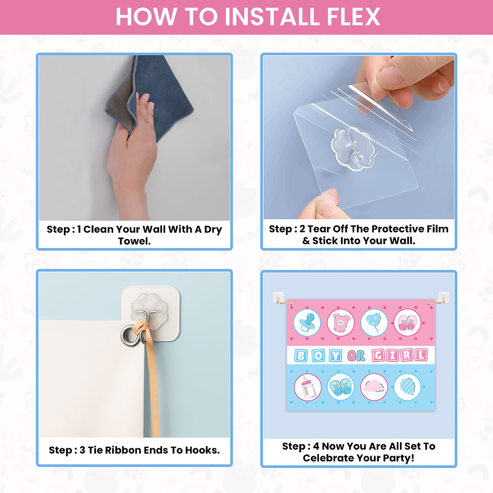 Thumbnail: Baby Shower Decoration Flex (Pack Of 04) - Suitable For Mom To Be, Dad To Be