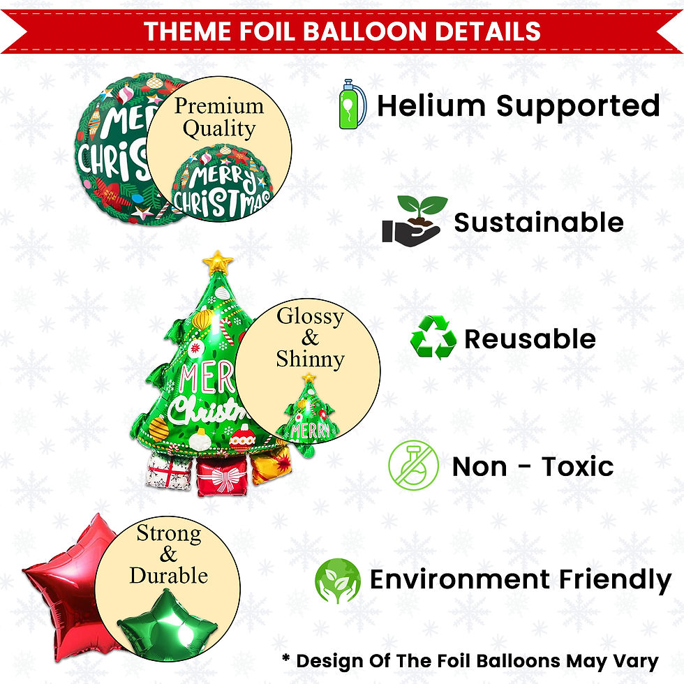Thumbnail: Christmas Combo 108pcs Golden Red Green Banner Tree Foil Balloons Decor