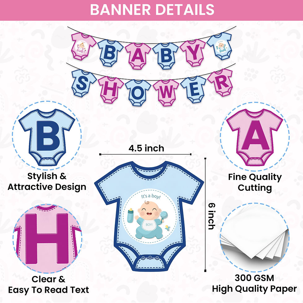 Thumbnail: Baby Shower Decor Items - Pack of 66 - For Mom To Be, Dad To Be