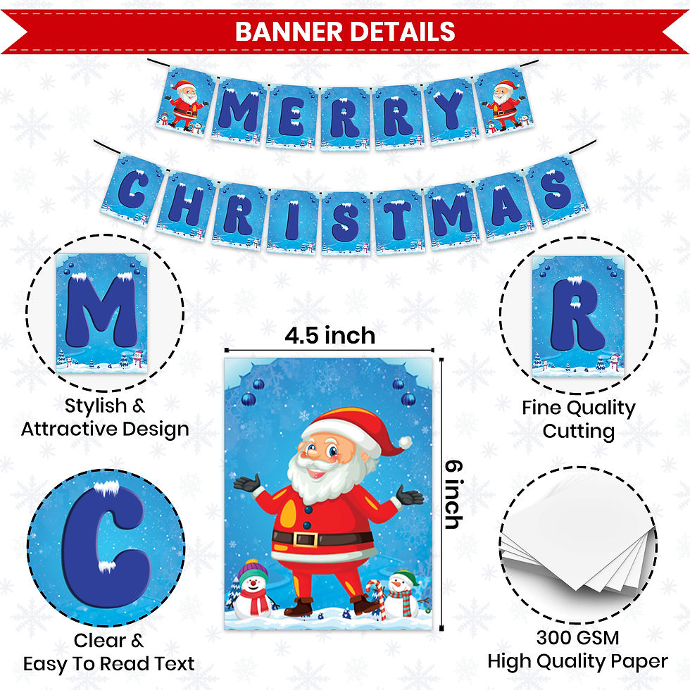 Thumbnail: Christmas Combo 80pcs Blue Banner Ceiling Hanging Balloons Decoration