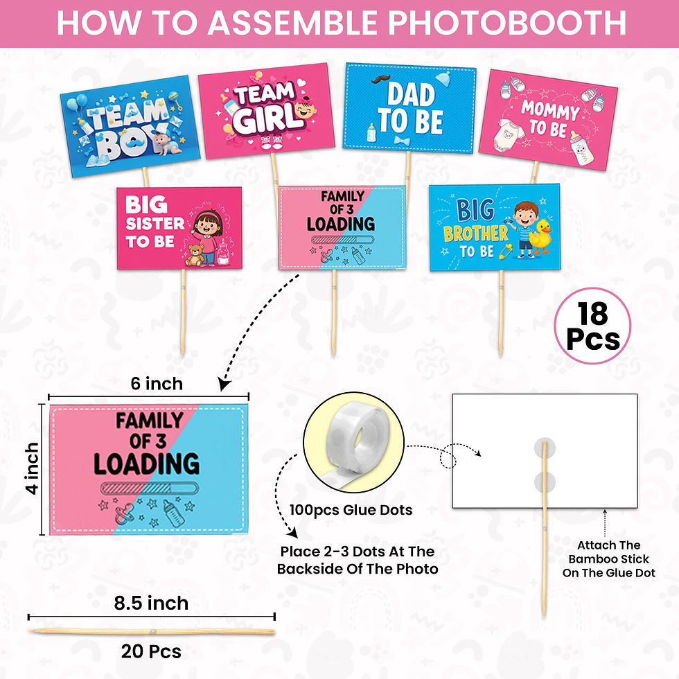 Thumbnail: Baby Shower DecorationItems Pack of 64 -Foil Balloon,Balloons,Photobooth,Glue Do