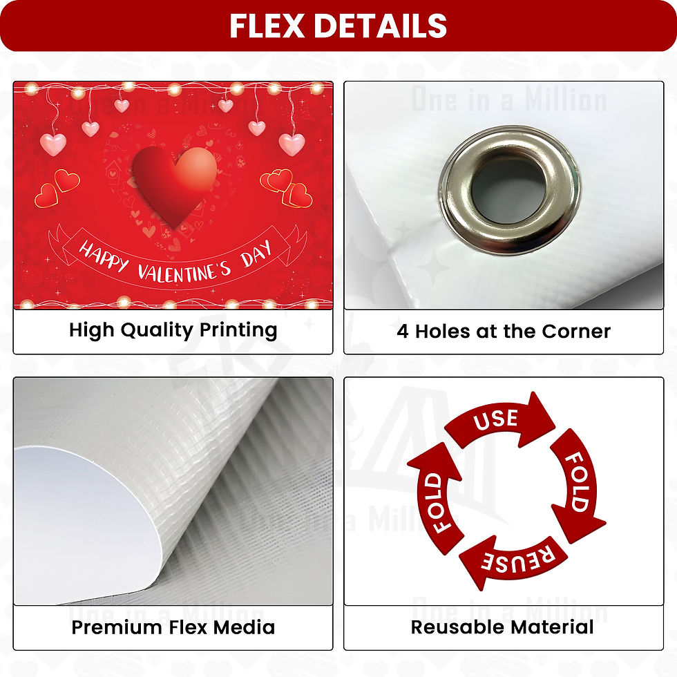 Thumbnail: Valentine’s Day Flex 4x3 ft Red Happy Valentine’s Day Printed Backdrop