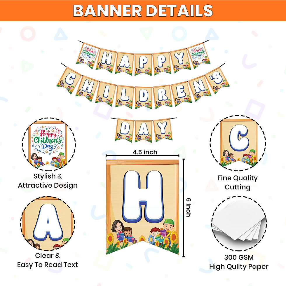 Thumbnail: Children's Day Decoration Pack of 100 - Kids Day Party Supplies For Home, School