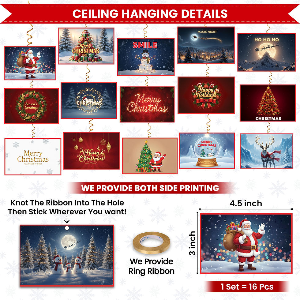 Thumbnail: Christmas Combo 80pcs Golden Foil Balloons Ceiling Hanging Balloons