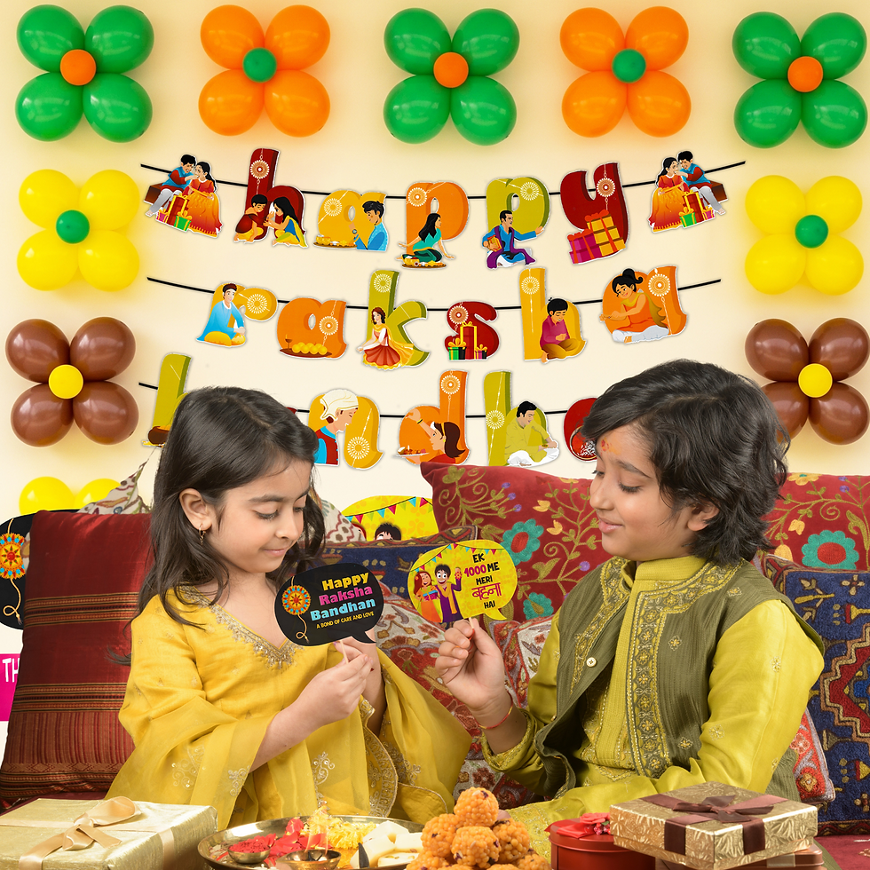 Thumbnail: Sisters, Brothers Celebration Combo Pack - Banner, Photobooth, Balloons,Glue Dot