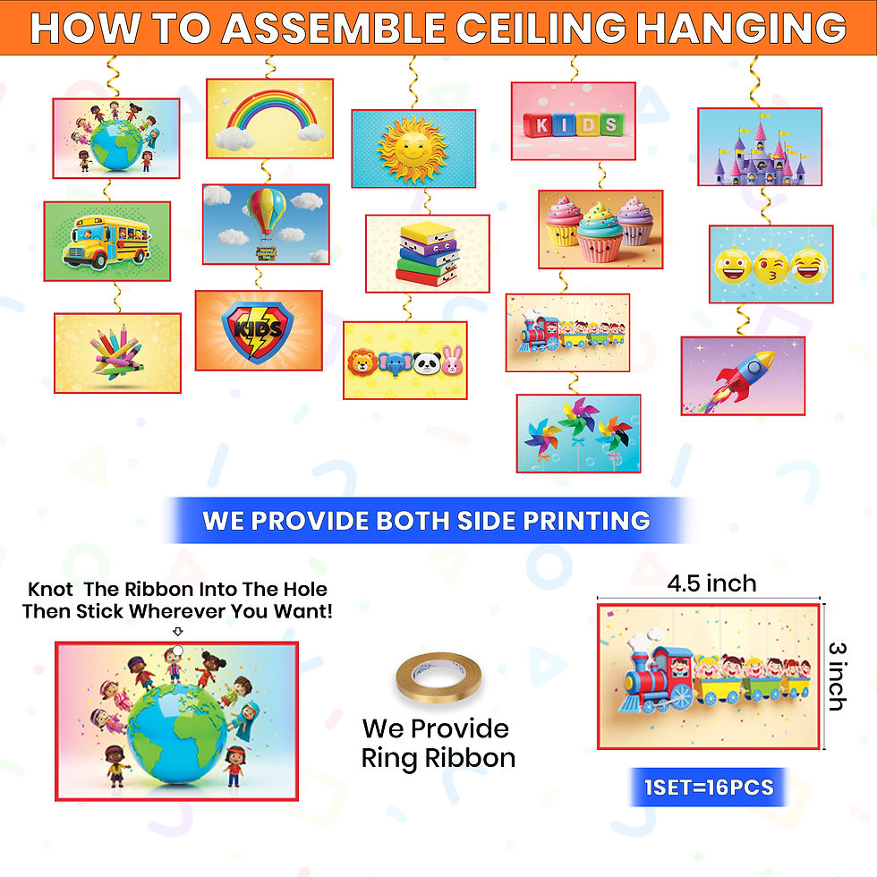 Thumbnail: Children's Day Decoration Pack of 100 - Kids Day Party Supplies For Home, School