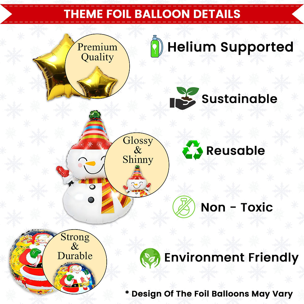 Thumbnail: Christmas Pack 68pcs Golden Red Green Banner Snowman Foil Balloons Decor