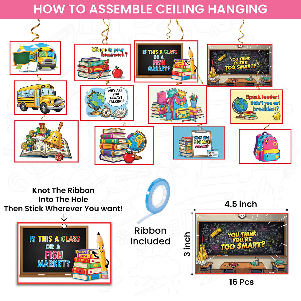 Thumbnail: Happy Teacher's Day Multicolor - Ceiling Hanging For School, College, Tution