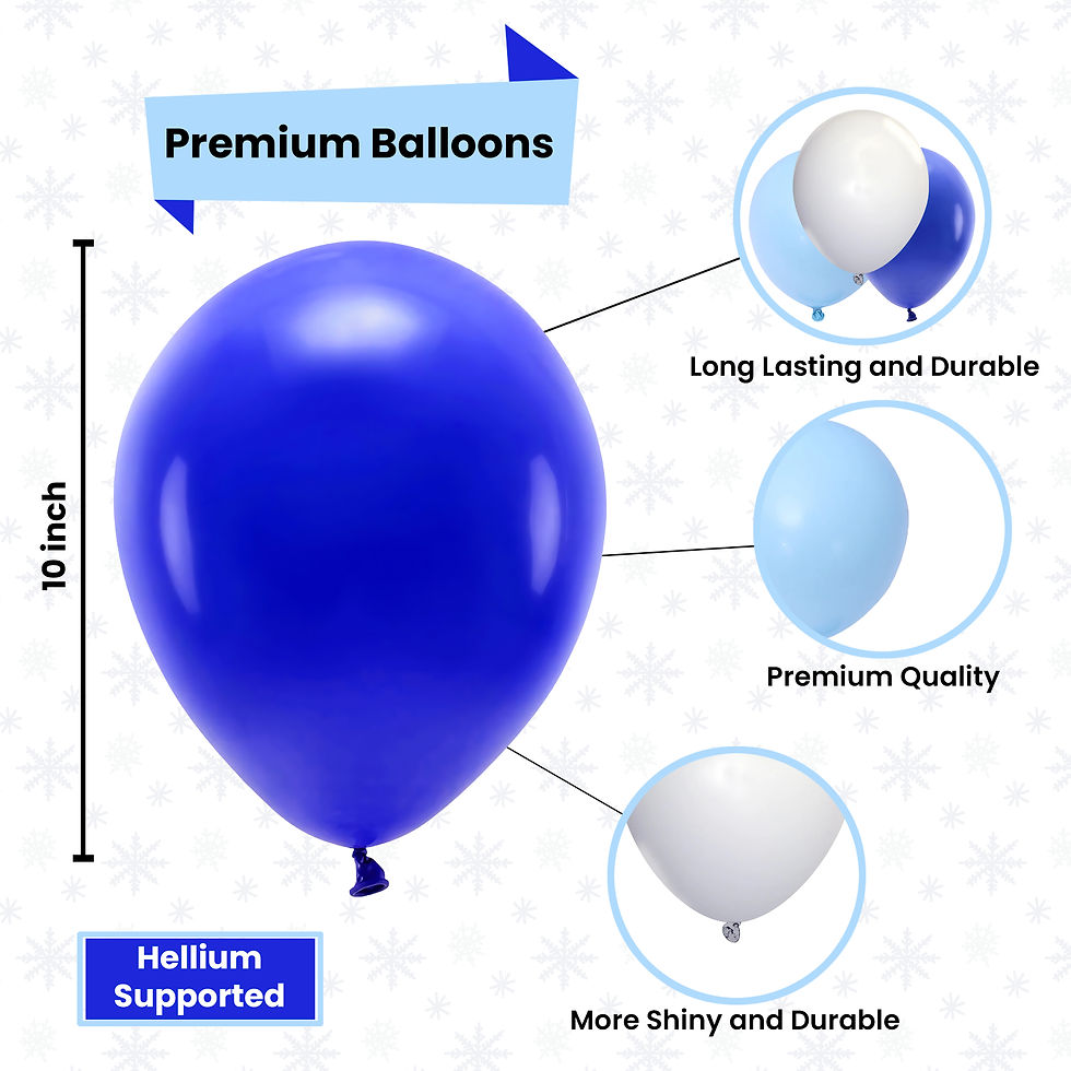 Thumbnail: Christmas Combo 65pcs Blue Banner Foil Curtains Balloons Party Decor