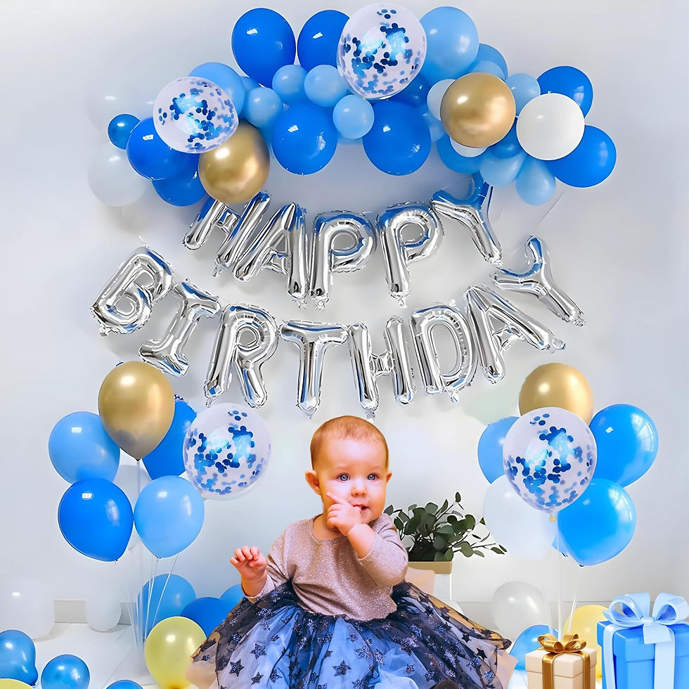 Thumbnail: 1iAM Happy Birthday Decoration Items For Baby Girls & Boys | 54pcs Balloons & 1p