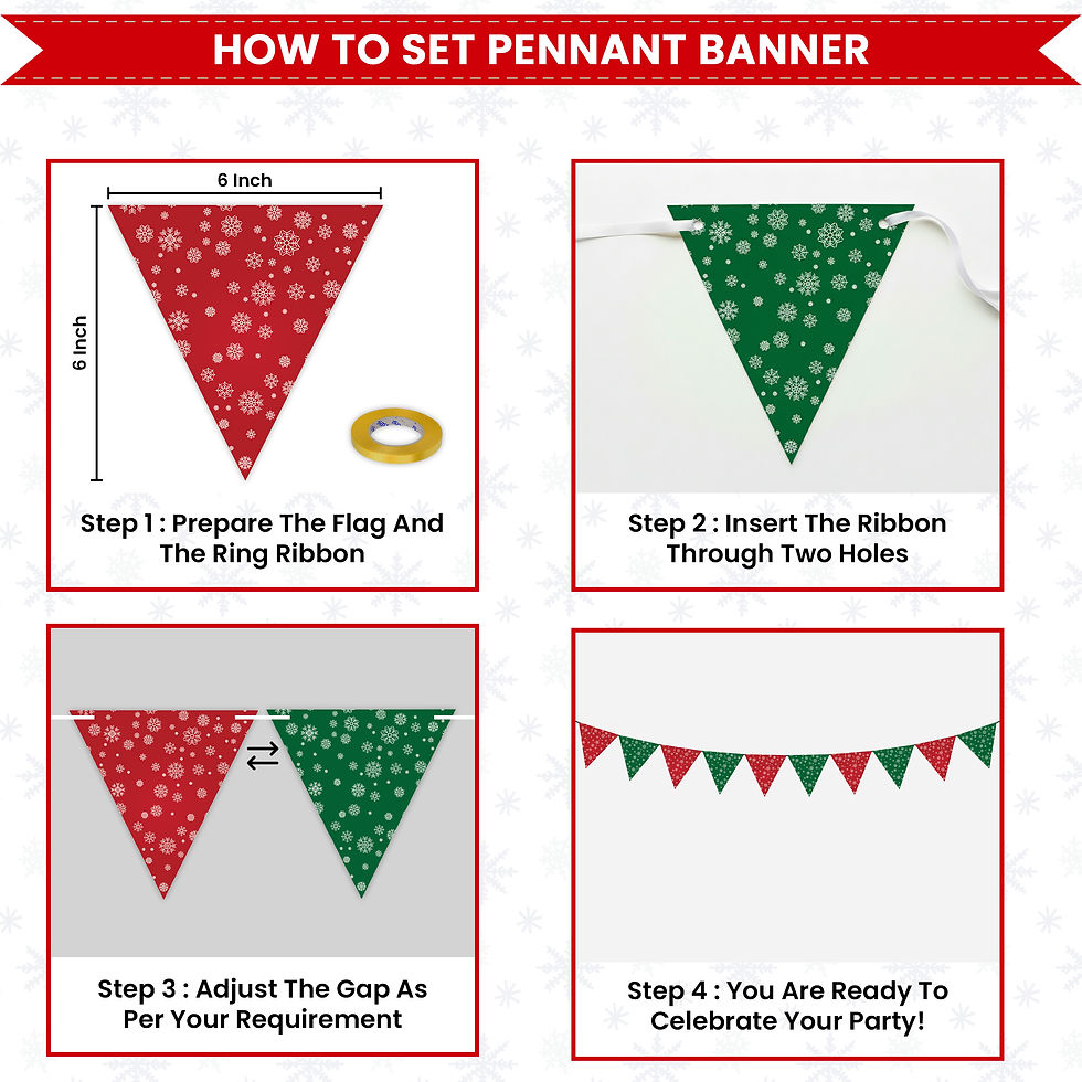 Thumbnail: Christmas Combo 85pcs Golden Red Green Banner Bunting Flags Balloons