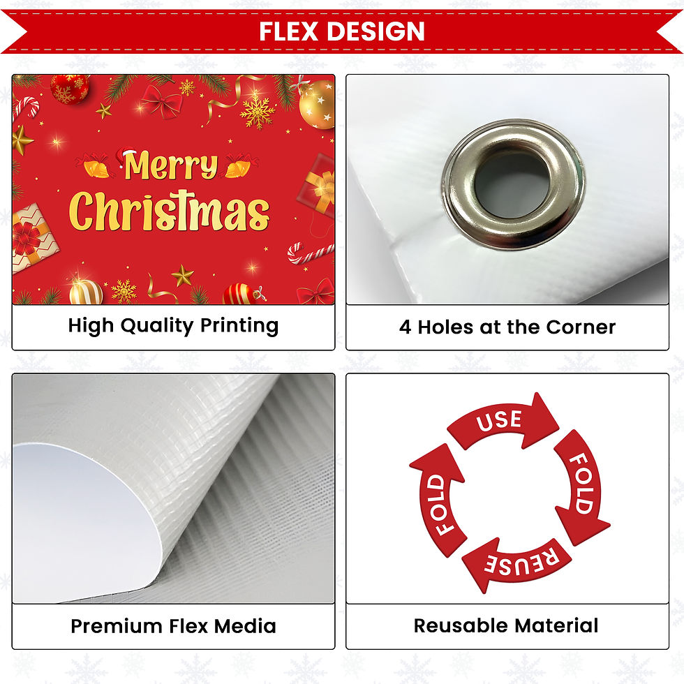 Thumbnail: Christmas Decor Pack: 3 Merry Christmas Flex Backdrops with Hooks & Ribbon