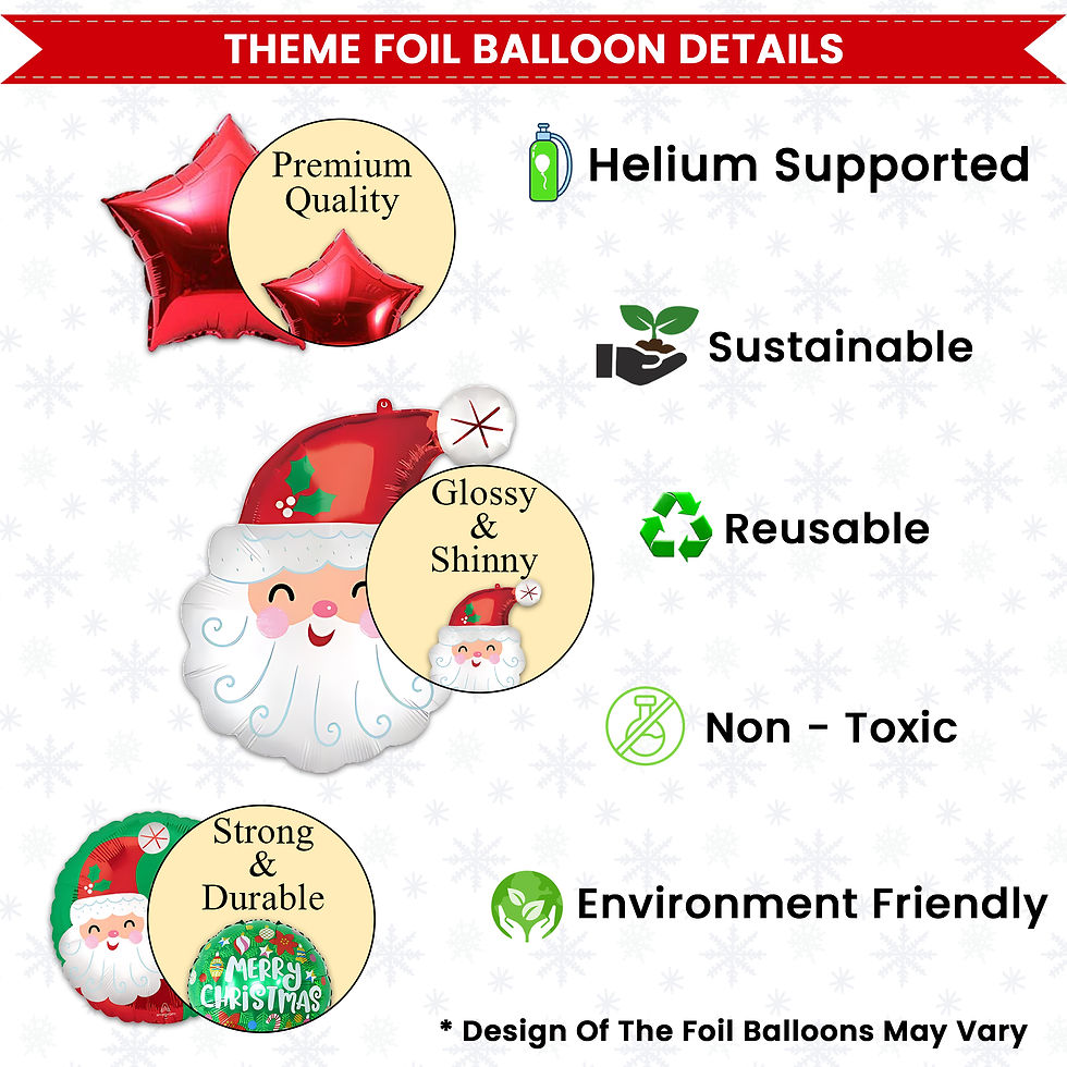 Thumbnail: Christmas Combo 68pcs Blue Banner Santa Foil Balloons Wall Decoration