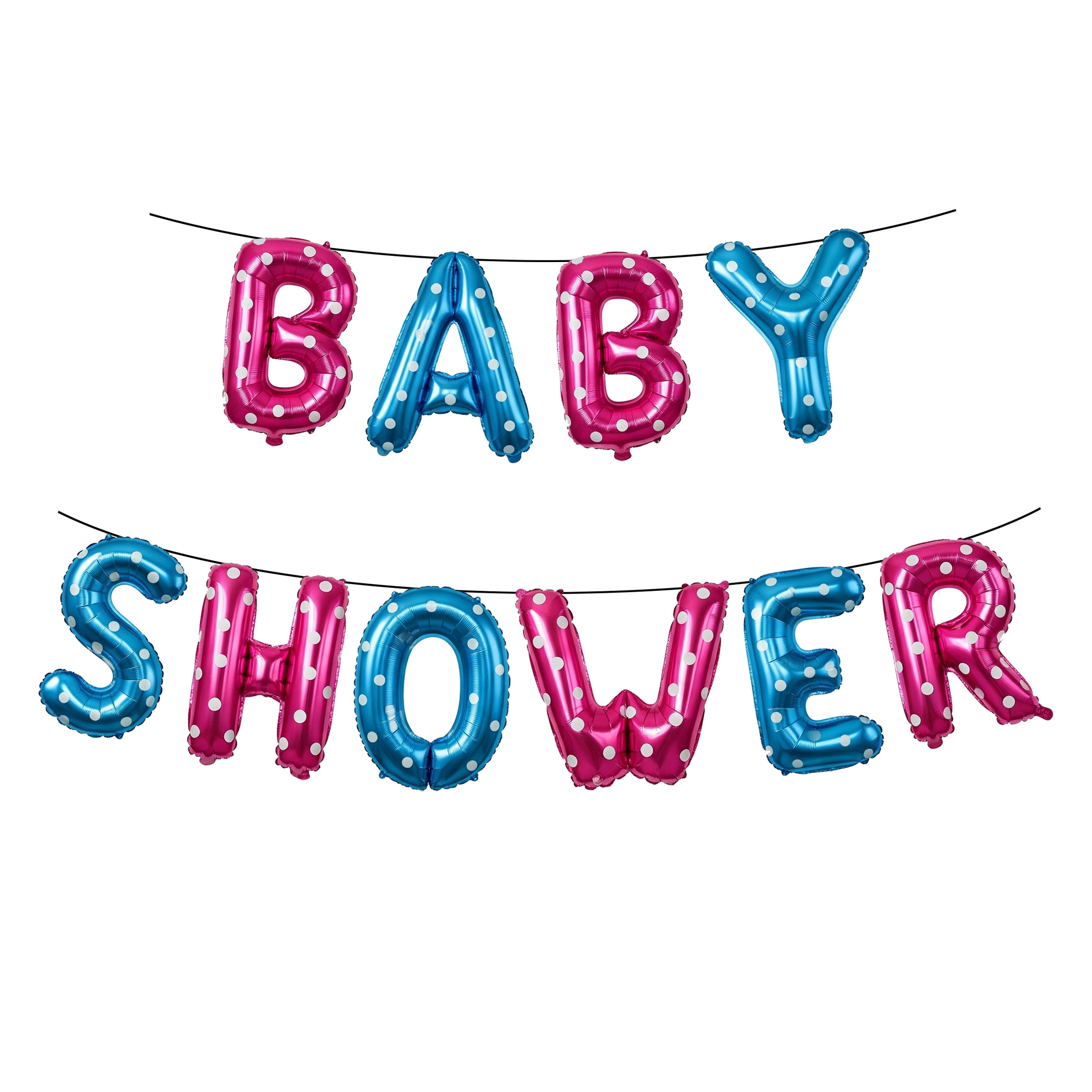 Baby Shower Decoration Items Pack of 2 - 1pc "BABY SHOWER"Foil Balloon,Ribbon