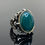 Thumbnail: Handmade 925k Sterling Silver Large & Elegant Green Agate Aqeeq Men's Ring