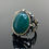 Thumbnail: Handmade 925k Sterling Silver Large & Elegant Green Agate Aqeeq Men's Ring