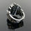 Thumbnail: Handmade 925k Sterling Silver Large & Elegant Green Agate Aqeeq Men's Ring
