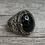 Thumbnail: 925k Sterling Silver Oval Black Onyx Men's Ring
