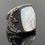 Thumbnail: 925k Sterling Silver Rectangle Mother of Pearl Stone Men's Ring