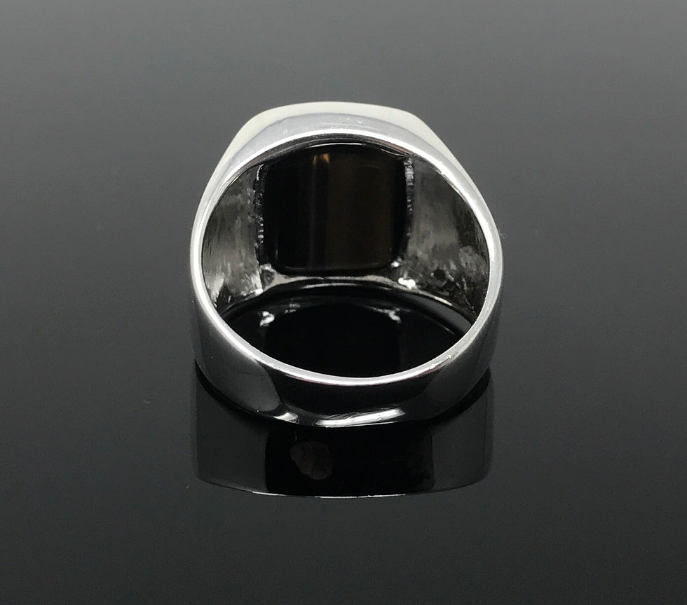 Thumbnail: Handmade 925K Stamped Solid Sterling Silver Men Tiger Eye Ring