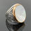 Thumbnail: Handmade 925k Sterling Silver Oval Mother of Pearl Stone Men's Ring -Outstanding