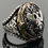Thumbnail: Handmade 925k Sterling Silver Filigree Design Double Head Eagle Men's Ring