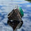 Thumbnail: 925k Sterling Silver Large Men's Ring Malachite Stone