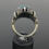 Thumbnail: Handmade 925k Sterling Silver Large & Elegant Green Agate Aqeeq Men's Ring