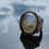 Thumbnail: 925k Stamped Sterling Silver Large Men's Ring Yemen Agate